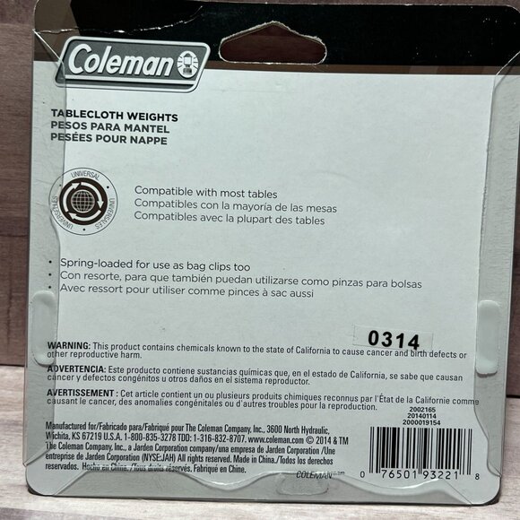 Coleman Watermelon Tablecloth Weights Universal Design For Secure Tablecloth - Picture 3 of 3